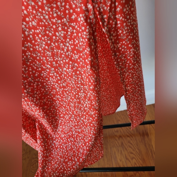 Red Floral Midi Dress - Picture 6 of 7